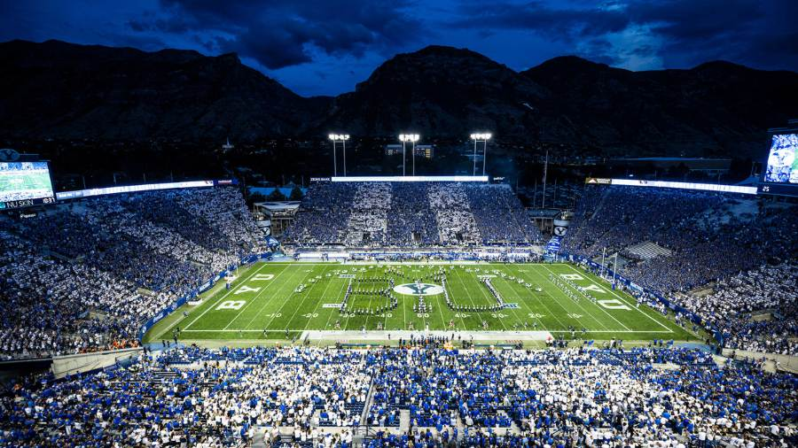 LaVell Edwards Stadium at night