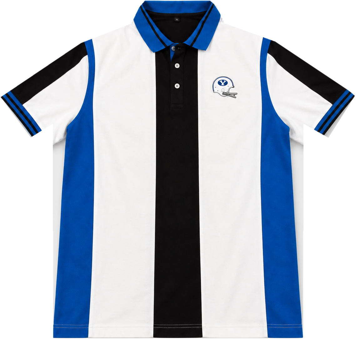The LaVell Polo in blue, white and black